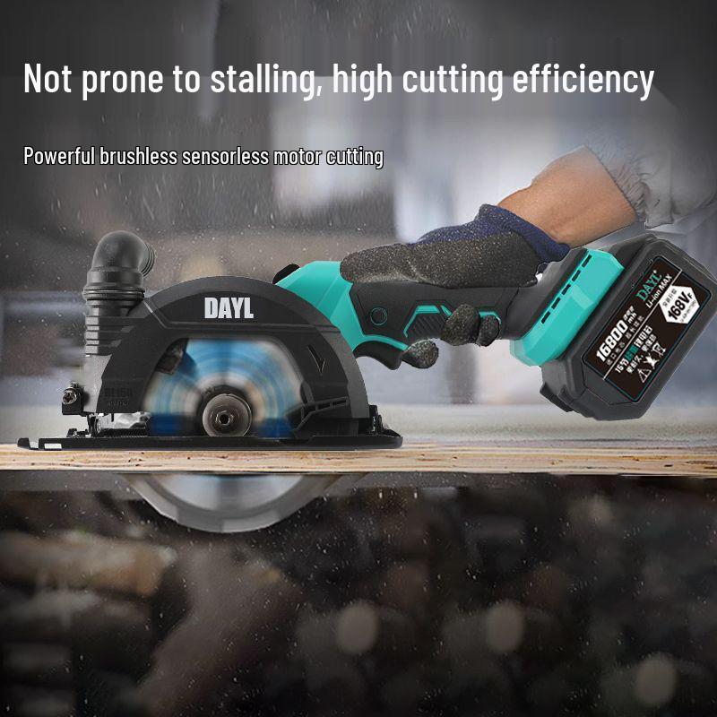 High-Power 6-Inch Brushless Circular Saw - Lithium Battery Stone/Woodworking Electric Handheld Cutter