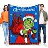 Grinch Christmas Blanket Cozy Soft Throw for Sofa Bed Holiday Decor Funny Gift for Kids and Adults, Perfect for Winter Nights an