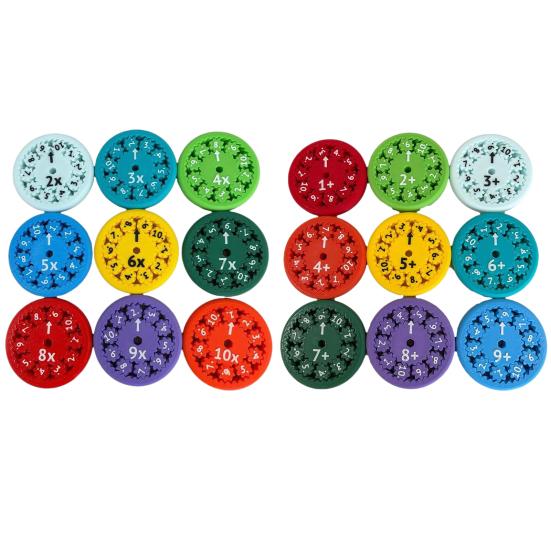 9/18Pcs Math Fidget Spinner Addition Subtraction Division Multiplication Learning Educational Spinner Toy Students Teaching Aid Math Manipulatives