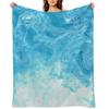 Ocean Turquoise Throw Blanket Luxury Brand Vintage Retros Hairy Blankets