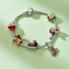 Christmas Bracelet With Snowflake Bells And Santa Charm For Holiday Gift Giving