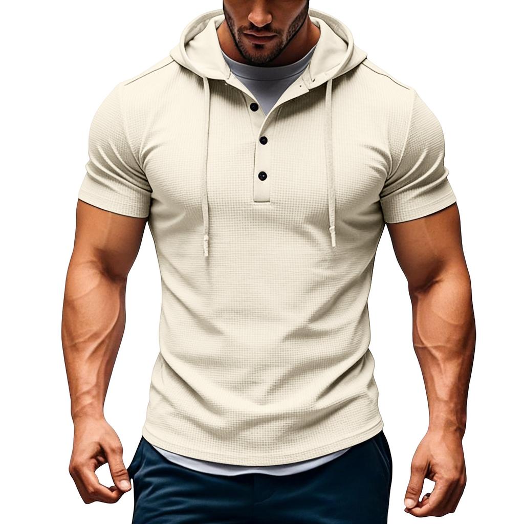 Men's Button-Down Collar Short Sleeve Tops Men's Casual Fashion Short Sleeve Tops