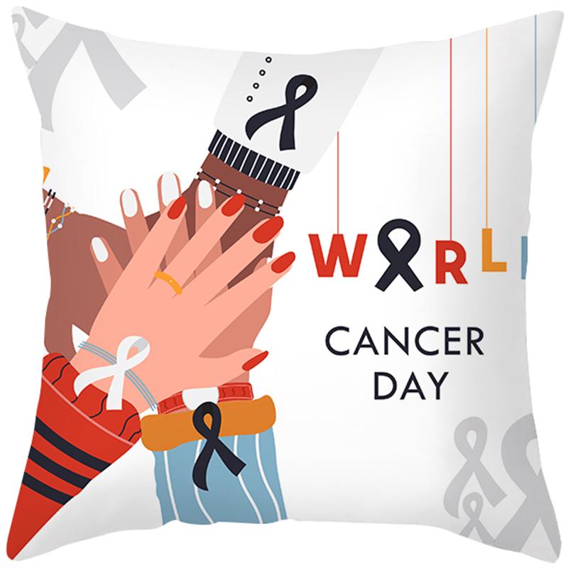 Peach Skin Pillow Cover Letter Ribbon Printing Sofa  Cushion  Household Goods