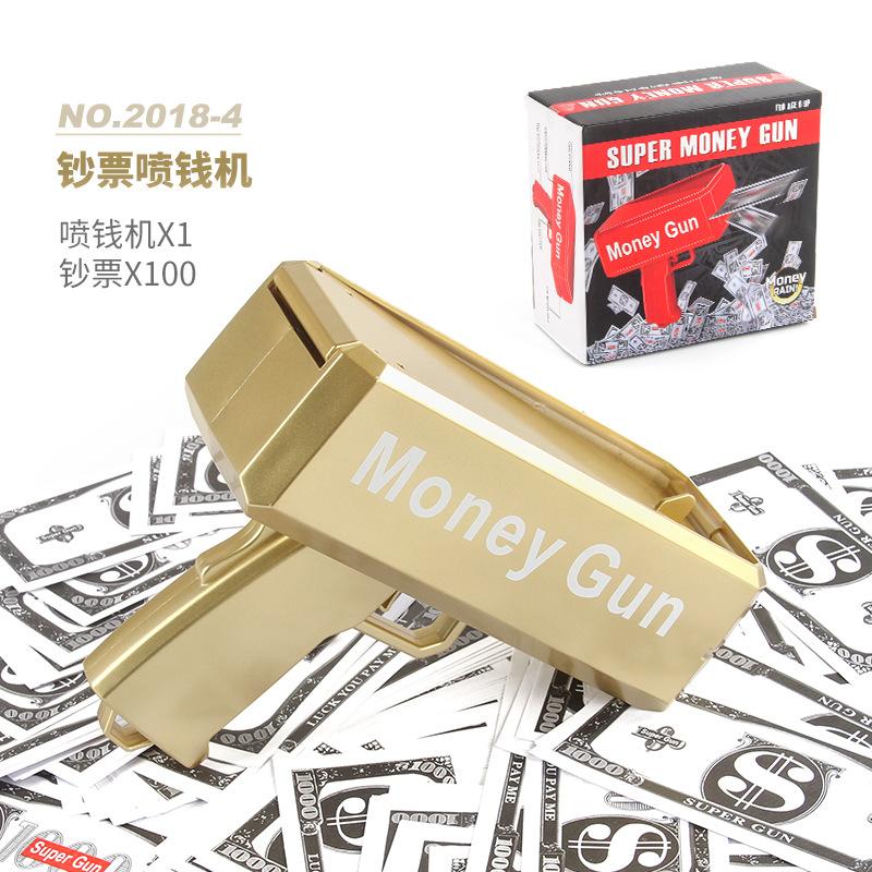 New Strange Electric Spray Money Gun Gold Version Spit Money Gun Shoot Money Money Parent-Child Interactive Toy
