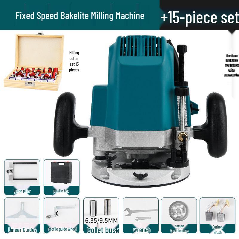 High-Power Multi-Functional Router: Industrial-Grade Bakelite Milling, Woodworking Engraving, Trimming, and Grooving Machine. Electric Tools.