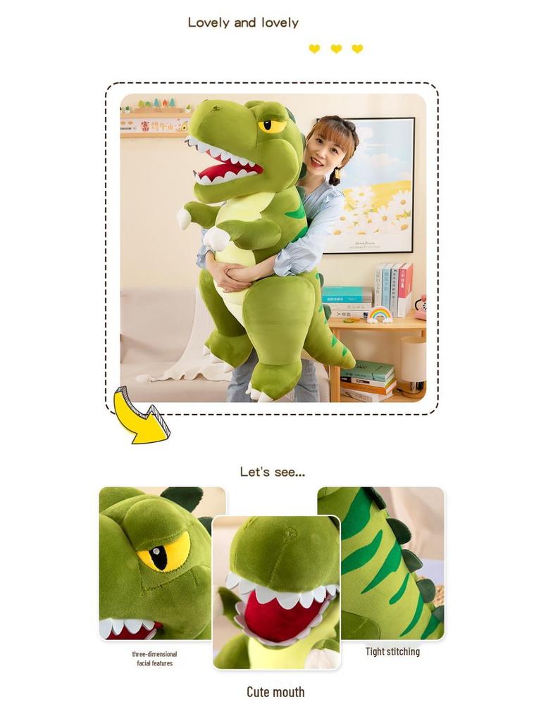 Großes Tyrannosaurus Rex Plüschtier - Weiches Kissen & Tröstendes Stofftier für Kinder
