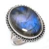 Natural Labradorite Gemstone Handmade 925 Solid Silver Jewelry Ring Size 9 u1S42