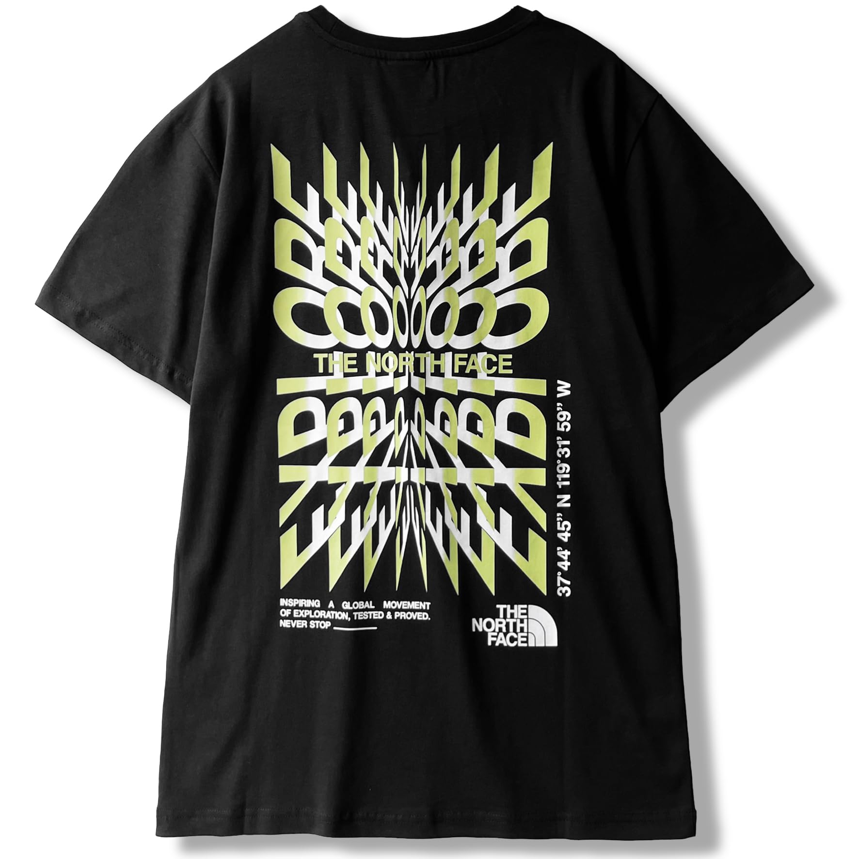 

Северная футболка с коротким рукавом и принтом на спине, размер S [The Face] Мужская футболка, черная, [Б/у]