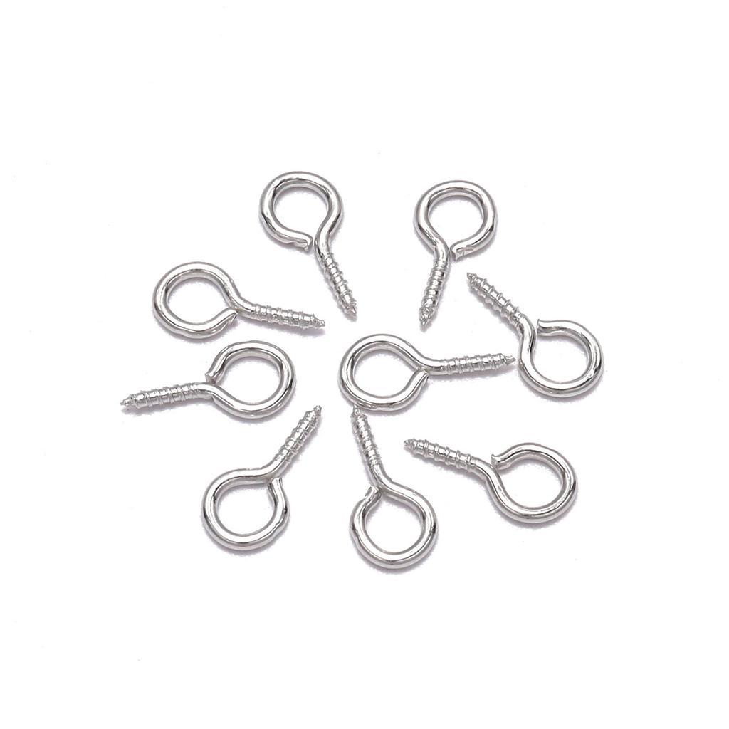 200Pcs Eye Hooks Finely Polished Hand Made Pure Color Small Screw Eye Pins for Jewelry Making DIY Crafts