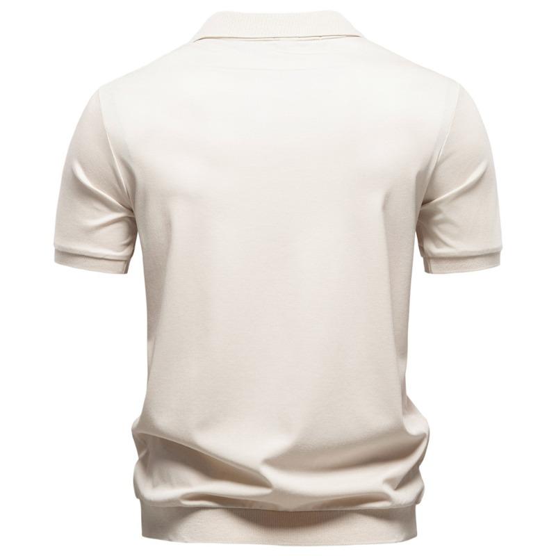 Men's Tencel Polo Shirt, Silky Drape Business Casual Polo, Seagull Collar Old Money Style Polo Top