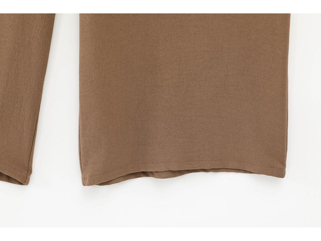 2025 Spring Women's European & American Style Long Sleeve Lapel Shirt with Casual Pants