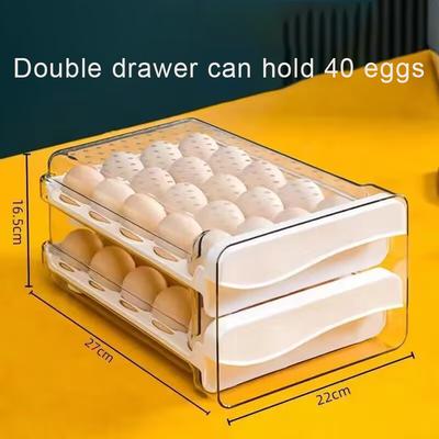 Plastic Storage Containers Organizer Boxes Egg Refrigerator Organizer Plastic Box Kitchen Transparent Fridge Storage Shelf Box
