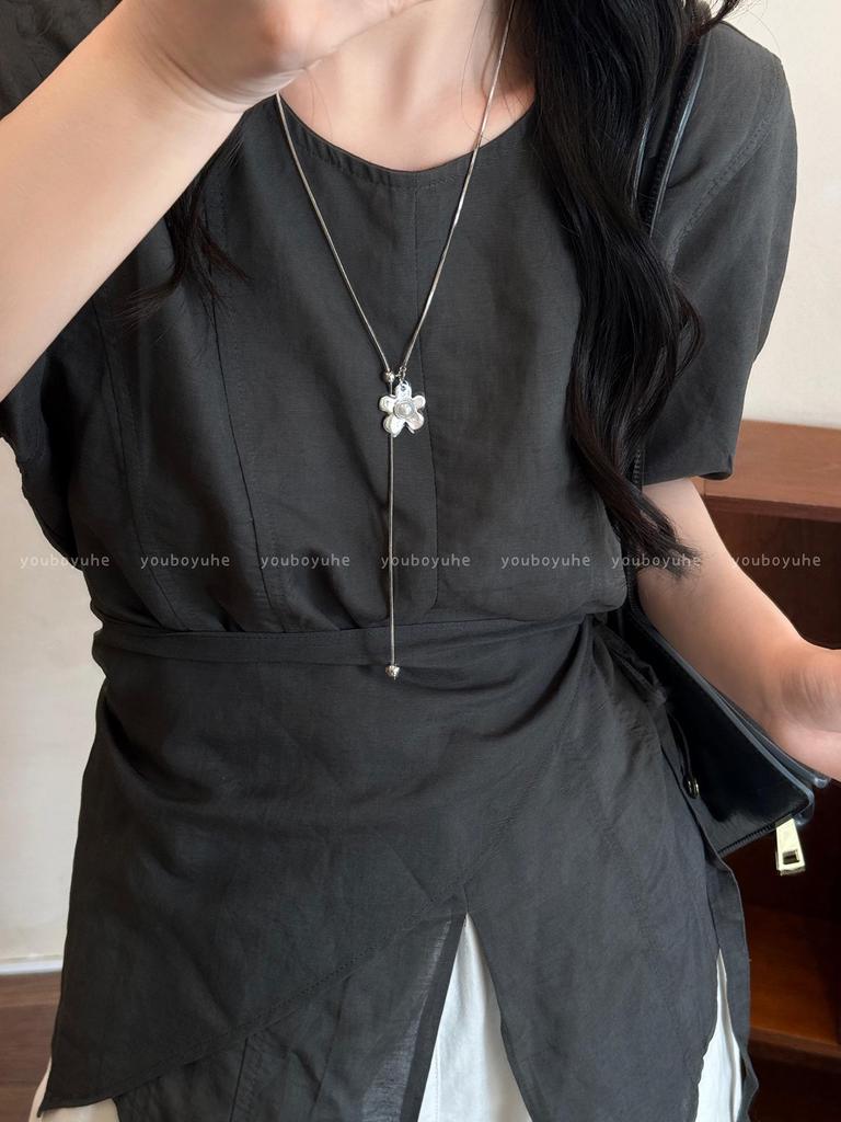 Maillard Tiger Eye Pendant Necklace: Luxury Titanium Steel Non-Fading Chain Accessory for Women