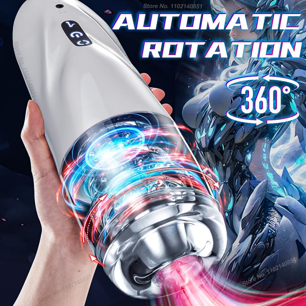 Automatic Sex Toy for Men Masturbator Rotating Adult Electric Pocket Pussy Sex Machine Male Masturbation Stroker Silicone Vagina