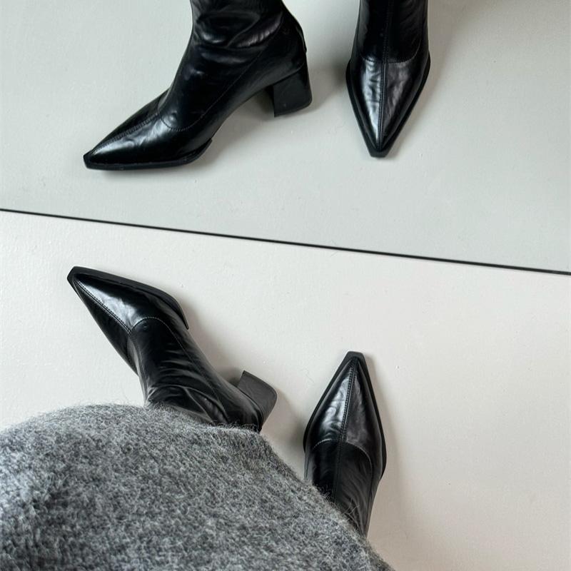 High Heel Pointed Toe Women Ankle Boots Ladies Elegant Slim Short Booties Autumn Winter Womem's Shoes
