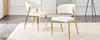 Dining Chair Set of 2 Modern Upholstered with Metal Frame, Ergonomic Backrest, Faux Leather Chair for Dining Room Living Room Kitchen - Chair Only