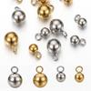 20-40pcs Stainless Steel Beads Solid Ball Charms for Necklace Bracelet Jewelry Making DIY Earrings Gold Bead Pendants
