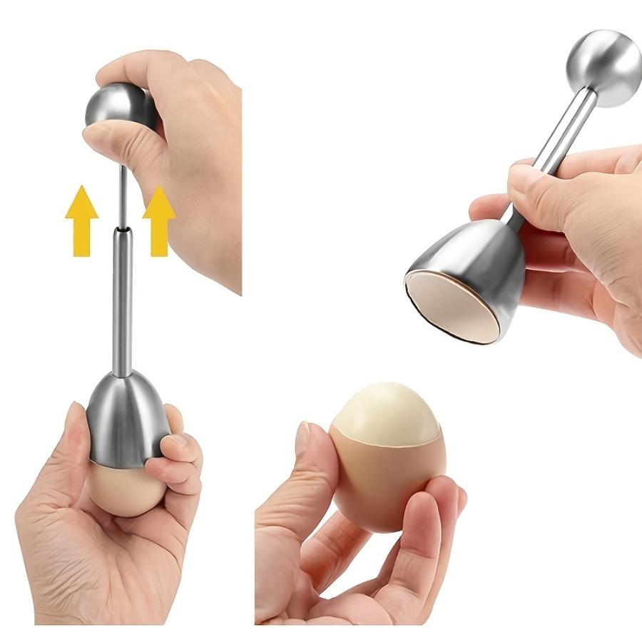 Stainless Steel Elastic Egg Cracker, Manual Egg Shell Opener