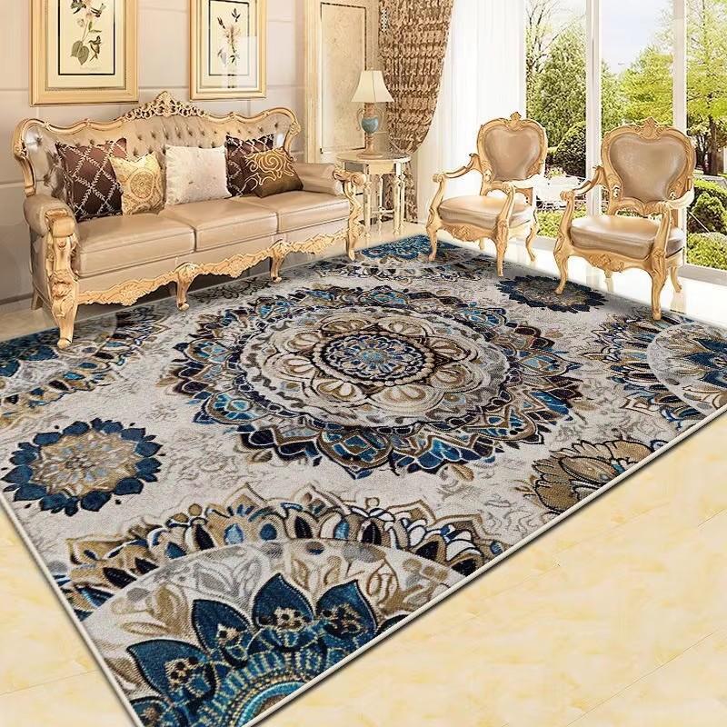 Perský koberec do obývacího pokoje Retro dekorace Velkoplošné protiskluzové koberce Luxusní pohovka Domov Snadno čistitelný Ložnice Společenská místnost Podlahová rohož Boho