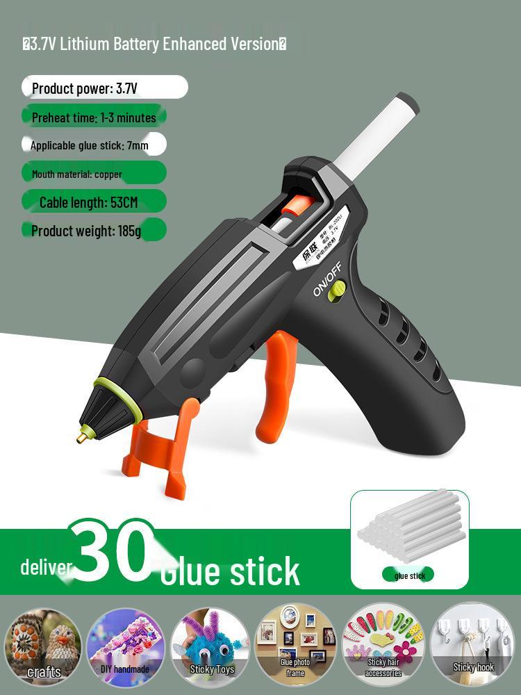 Compact High Viscosity Hot Melt Glue Gun with 7-11mm Glue Sticks