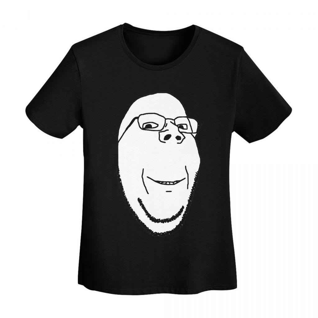 Smiling Wholesome Wojak Soyjak TShirt Women Short Sleeve T Shirts Round Neck Clothes Cotton Summer Tees Streetwear
