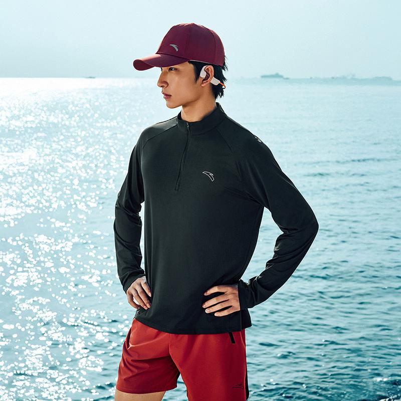 Anta Running Series Long Sleeve T-Shirt 2026 Spring Men tops Dark-Gray 952615402-5