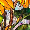 Sunflower Window Decor, Shatterproof Acrylic Glass Style Hanging Ornament with Rainbow Prism Effect, Easy Install Chain Included for Doors Patio,