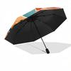 1pc Abstract Watercolor Mosaic Durable Cartoon Folding Umbrella, Portable 3-Fold Compact Umbrella for Men and Women, Suitable for Travel or Daily Use.