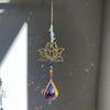 Crystal Lotus Hanging Wind Chimes Stained Glass Suncatcher Sun Catcher Window Drop Bell Balcony Yard Aesthetic Landscape