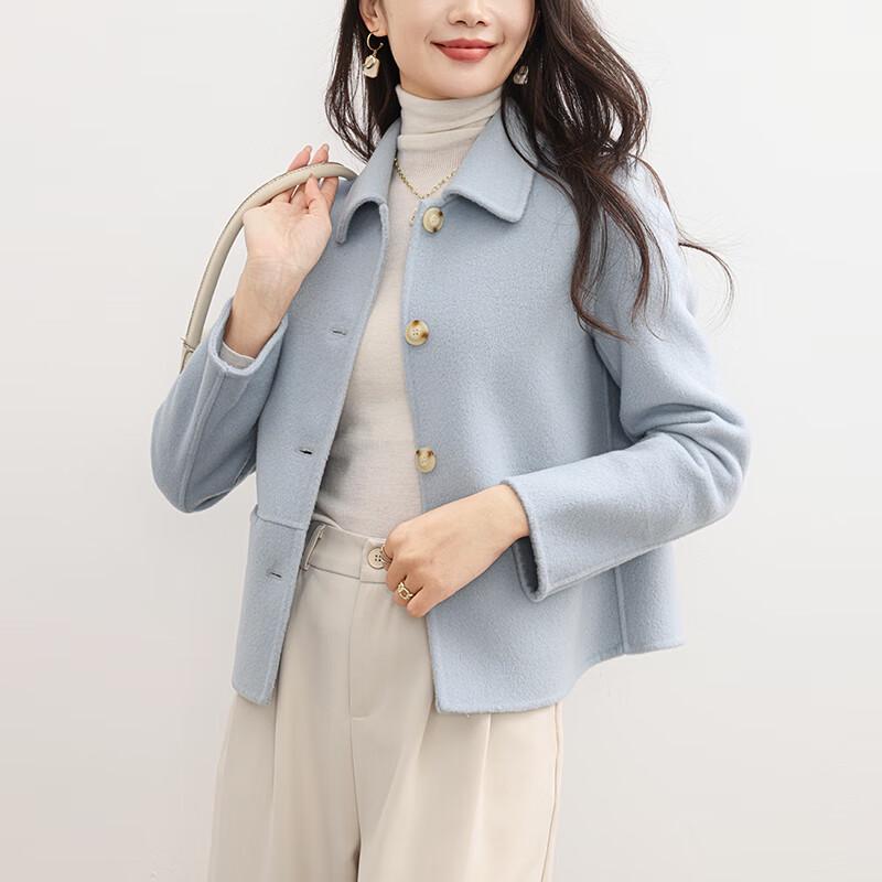 Fanzhen Women's 100% Wool Short Overcoat