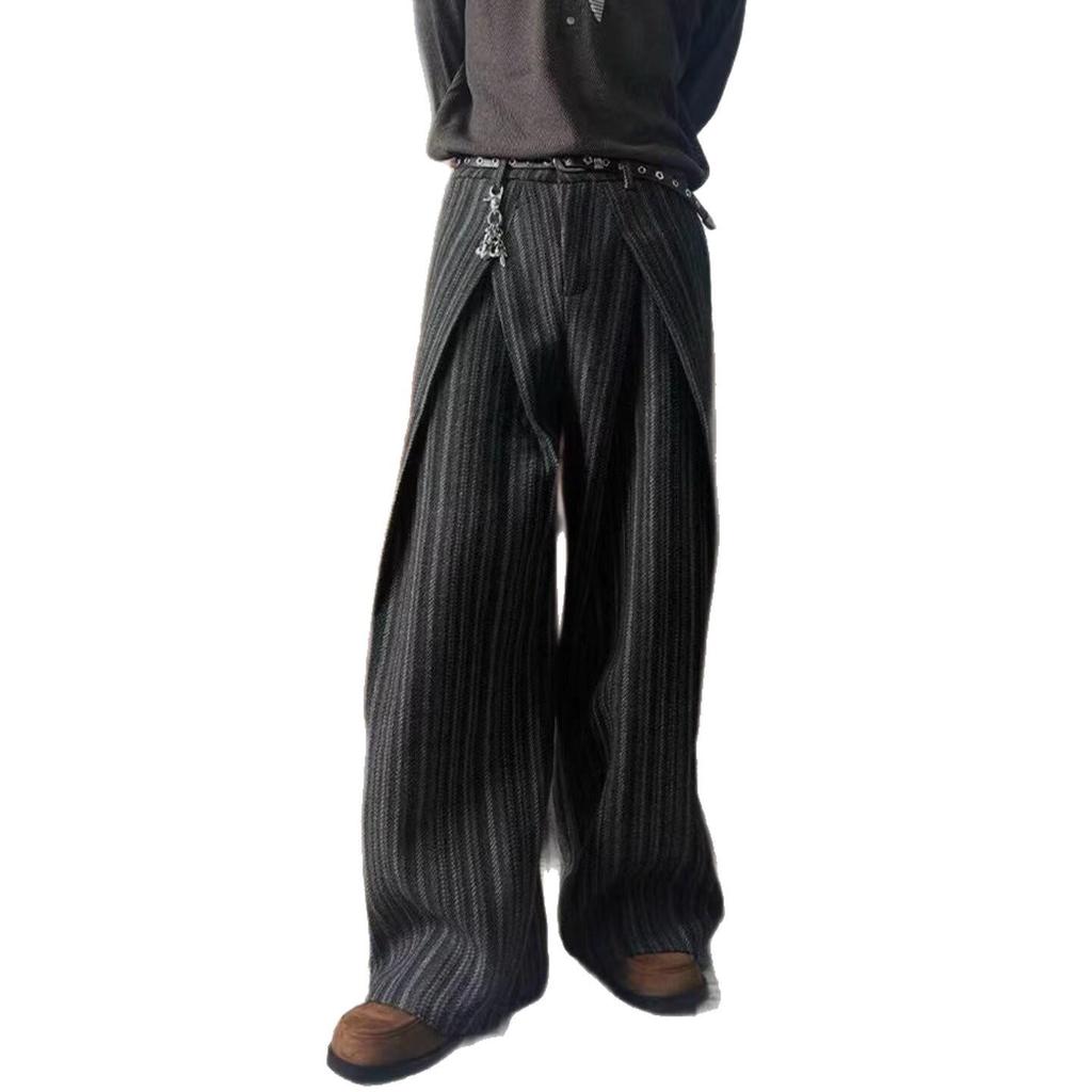 2026 Trend Striped Wool Pleated Casual Pants - Versatile, Simple, Lazy Style