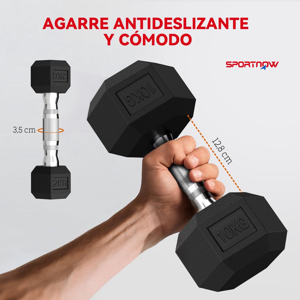 Hantelset 2x2kg 2x5kg 2x8kg 2x10kg mit Ablage für Training Schwarz