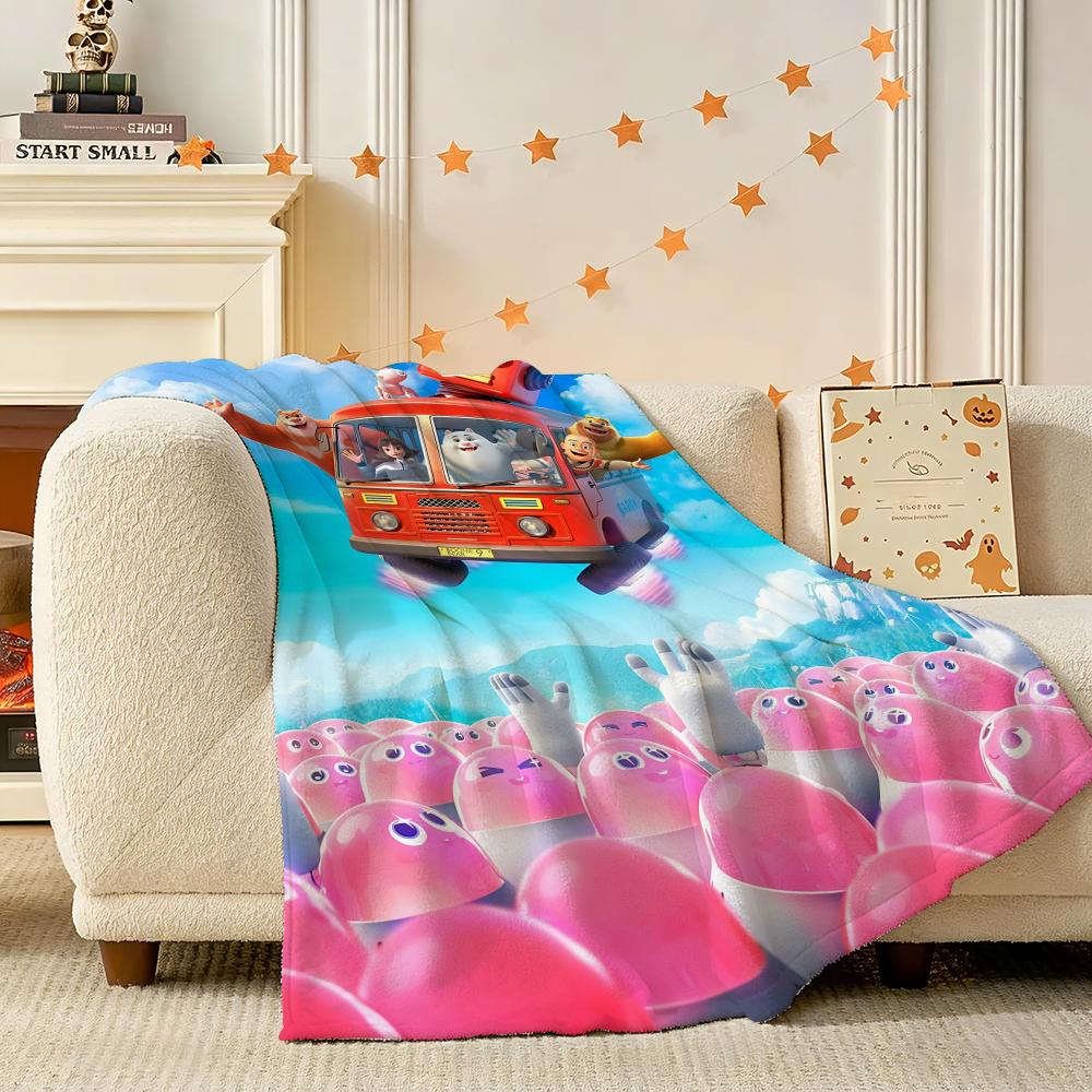 Anime B-Boonie B-Bears Throw 240g Lightweight Flannel Blanket, Soft Skin Throw Blanket for Sofa Bedroom 75X95CM