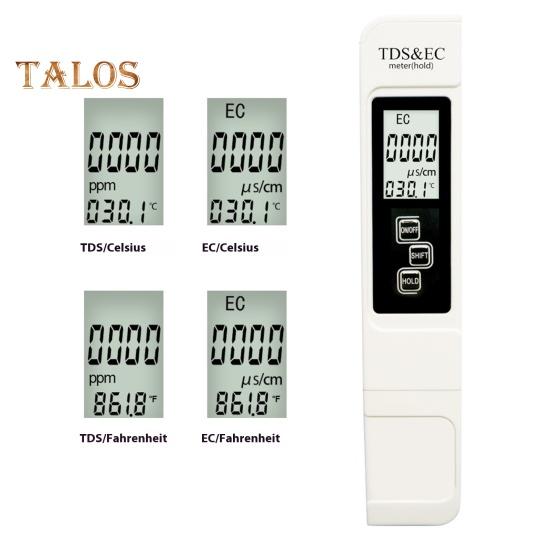 4v1 TDS Tester kvality vody Digitální displej Vysoce přesný Přenosný Bateriový Multifunkční Digitální tester čistoty vody