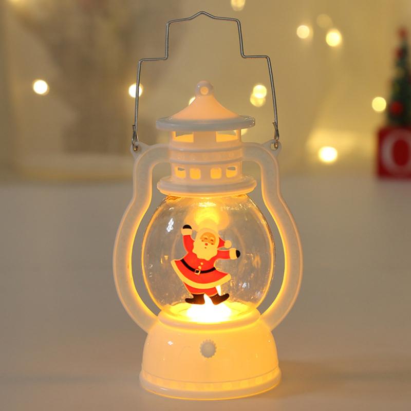 Świąteczne oświetlenie dekoracyjne Przenośna lampka choinkowa Santa Snowman Led z wiszącym pierścieniem