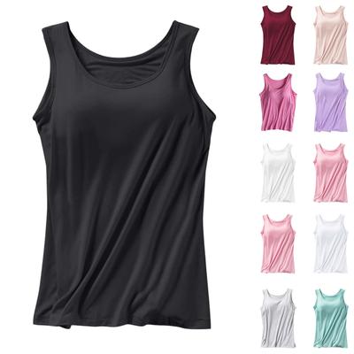 Women's Fashion With Padded Tank Top Without Steel Ring Bra Cups One-Piece Underwear Bottoming Shirt