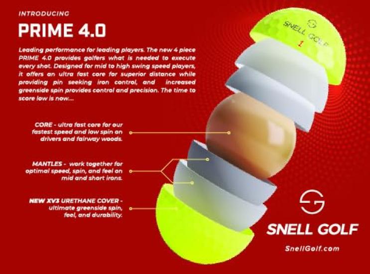 Snell Golf PRIME 1 Dozen Genuine Japanese Product Official Ball 2024 New Model Online Limited Product 4.0 USGA/R&A (Yellow)