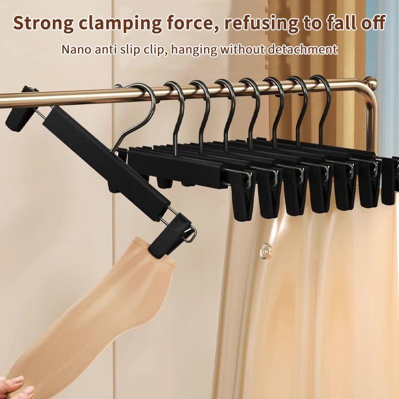 10PCS Clothes Hangers with Adjustable Clips 4 Color Options Space Saving for Travel Home Wardrobe Clothing Organizer