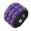 Comfort Fit Adjustable Bracelet Three Row Square Studs Punk Design Soft Leather for Stylish Daily Fashion