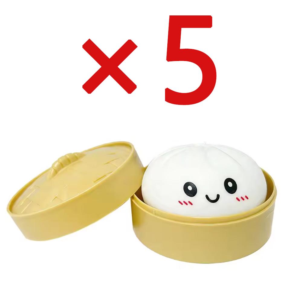 In Stock White Dumpling Steamer Bun Ornament Slow Rebound Soft Pinch Decompression Office Home Decor  Adults  Gift