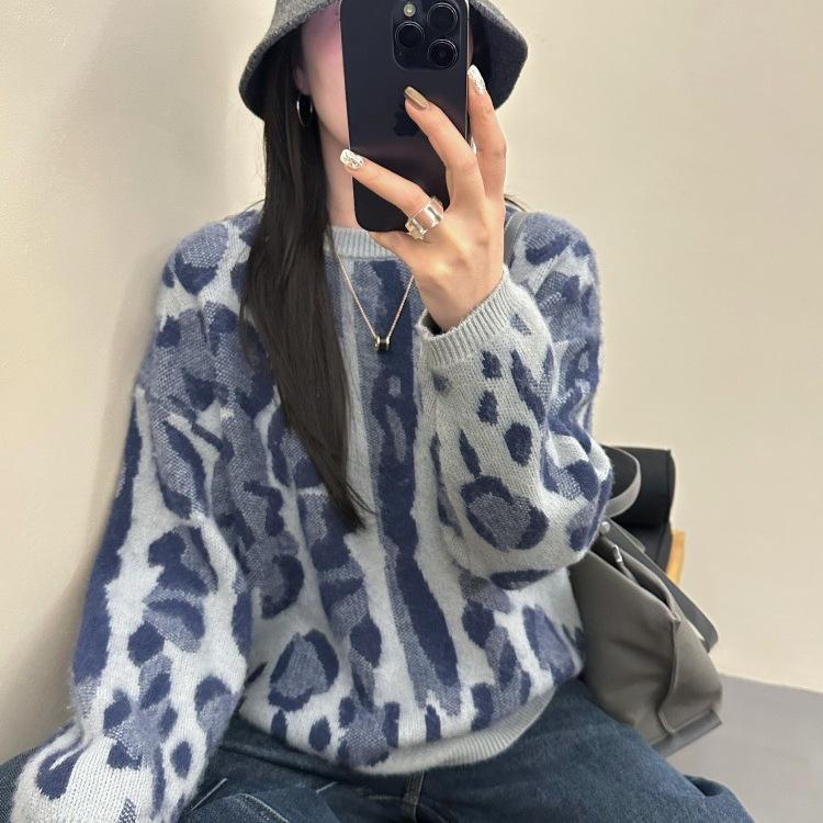 Women Autumn Winter Loose Knitted Sweater Soft Warm Long Sleeve Solid Color Casual Oversized Pullover Daily Streetwear Tops