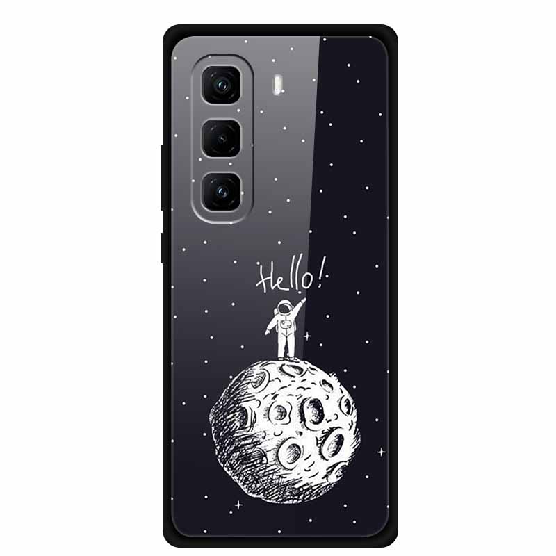 

Glass Back Cover For Infinix Hot 60 Pro Case Coque Hard Tempered Glass Case For Infinix Hot 60 Pro Plus Phone Case Soft Bumper Infinix Hot 60 Pro