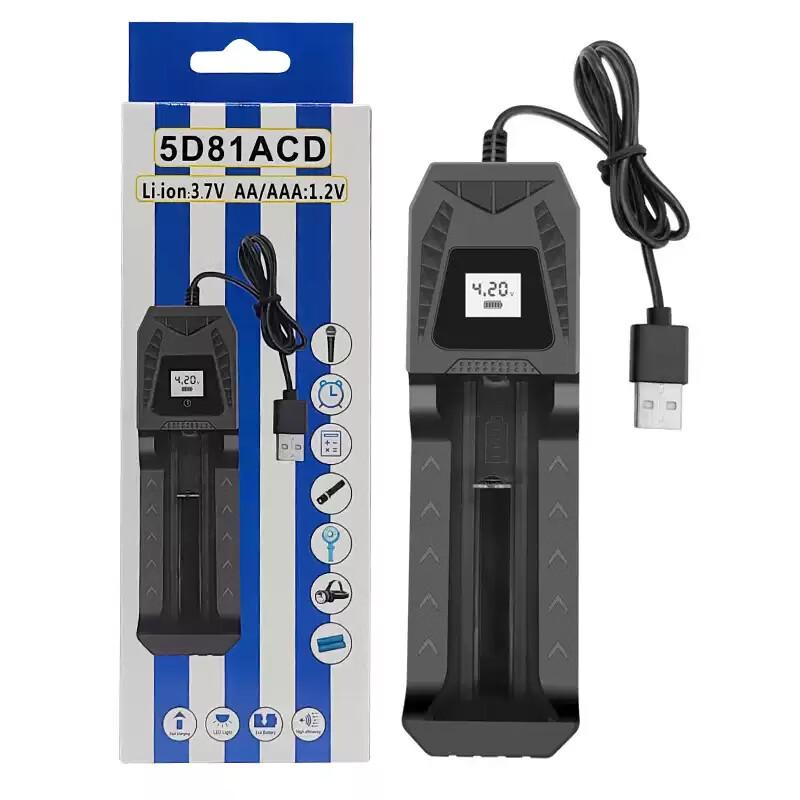 

Hanyan 18650/21700 Lithium Battery Charger with LCD Single Charger