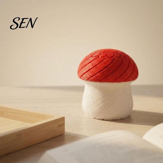 Deformable Mushroom Figurine 3D Printed Slippery Figurine, Rotating Fidget Toy, Twisting Shape Desk Decor for Office and Home Desktop Toy