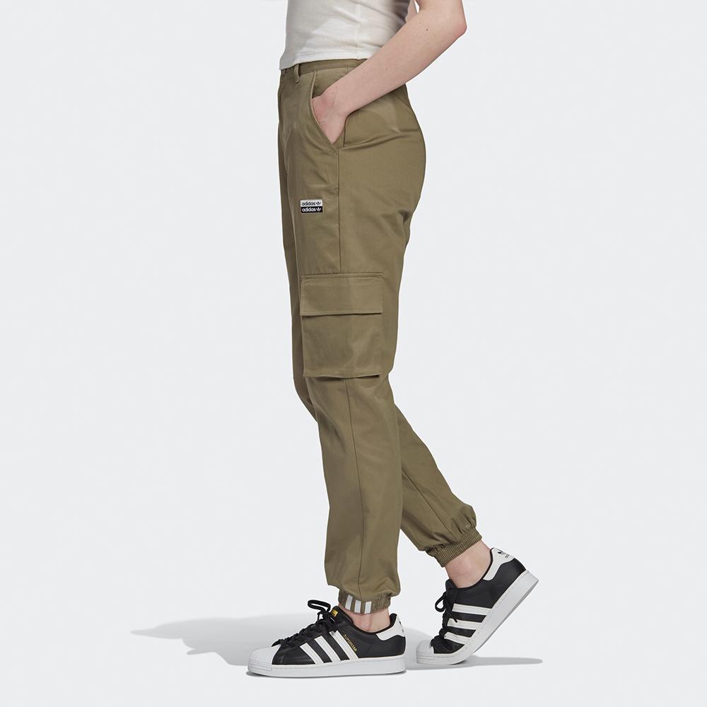 Adidas Originals Woven Double Logo Cargo Jogger Pants Women Bottoms Dark-Khaki GD3063