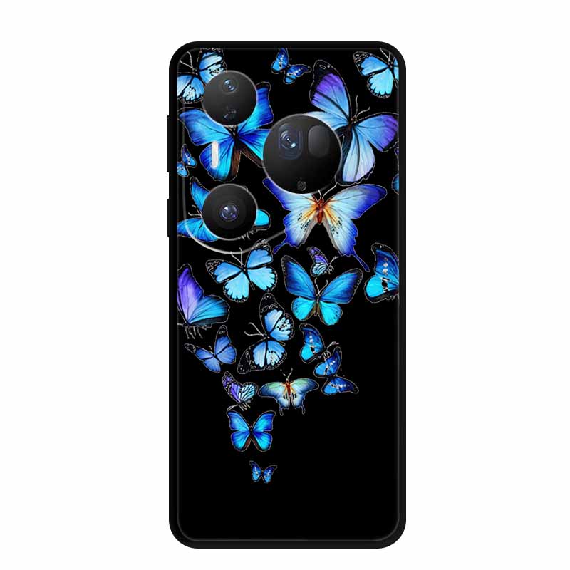 For Huawei Pura 80 Ultra 5G Case Coque Cartoon Cat Painted Black Silicone Soft Back Cover For Huawei Pura 80 Ultra Cases Shells