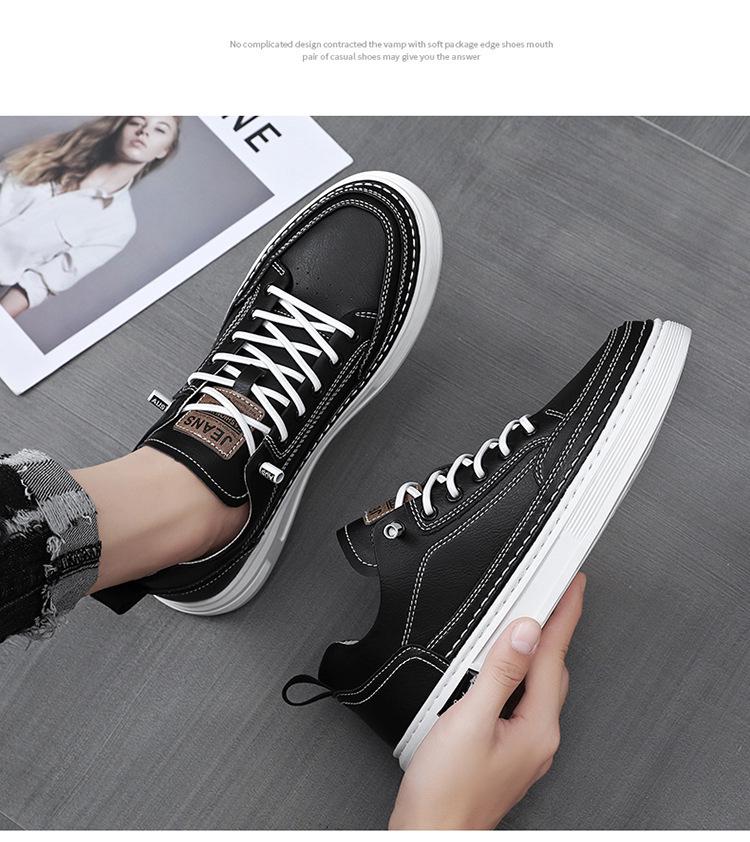 Men's Breathable White Sneakers - Korean Style Casual Flats