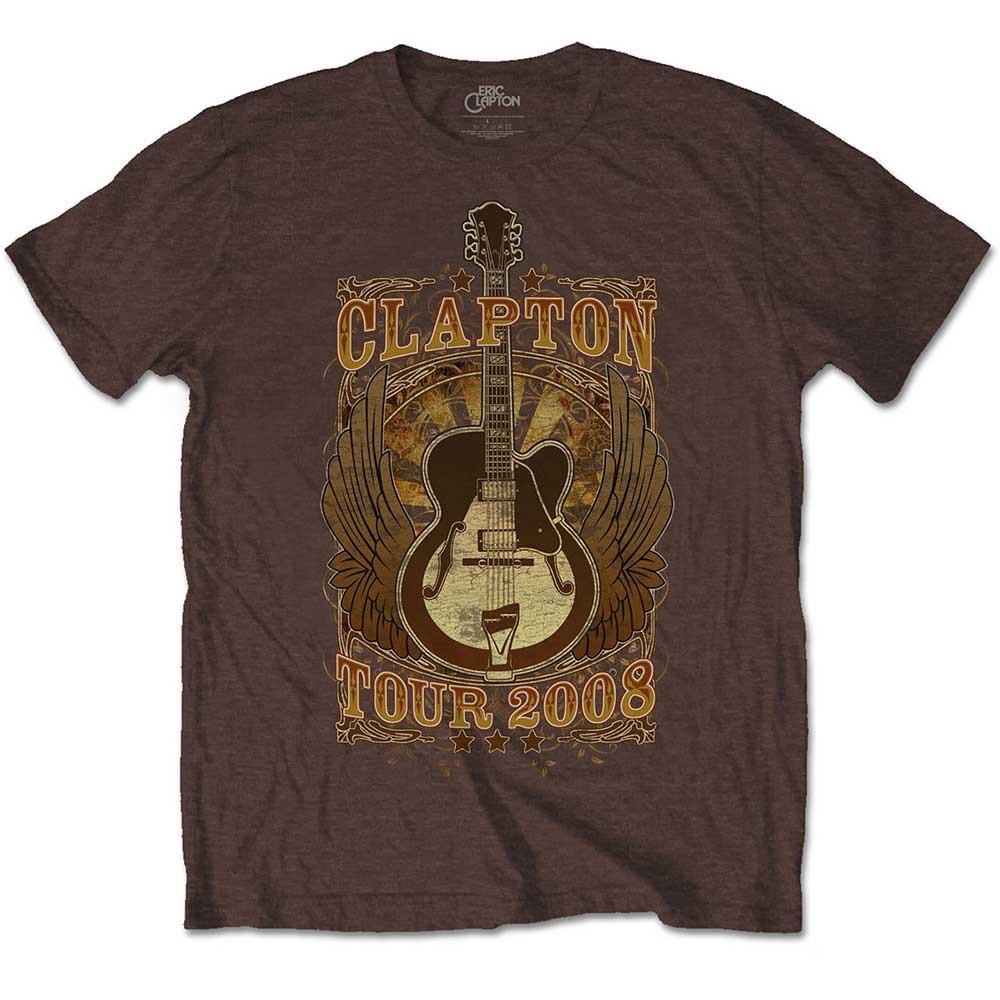 Men s Eric Clapton Tour 2008 T-shirt Small Brown 4XL