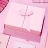 Solid Color Side Door Folding Jewelry Box - Simple Elegant Cosmetic Gift Box with Ribbon | Wedding Candy Packaging