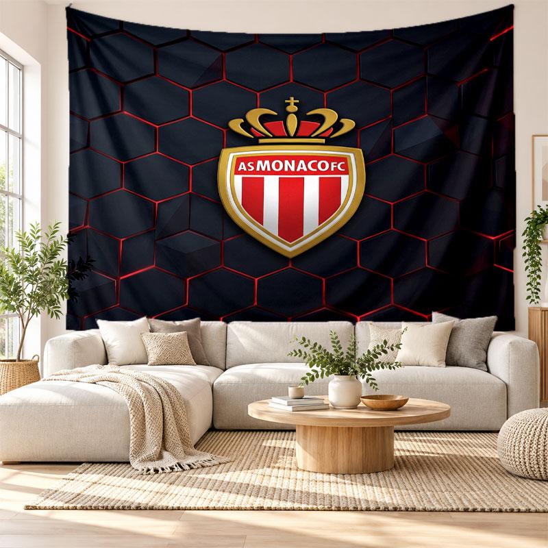 Monaco FC Wall Tapestry, Soft Fabric Wall Hanging, Decorative Backdrop For Bedroom Home Wall Art